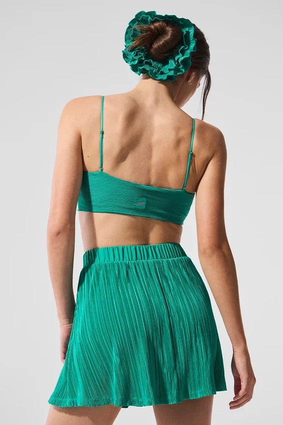 Micro Plisse Game on Bra - Spruce Green