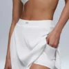 Micro Plisse Tennis Skirt - White