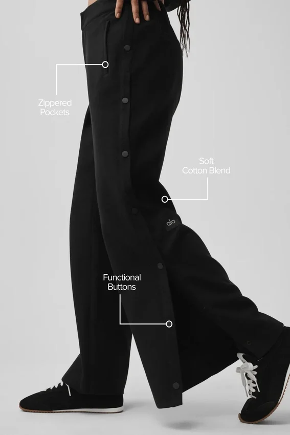 Mid-Rise Cosmopolitan Snap Pant - Black