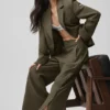 Mid-Rise Cosmopolitan Snap Pant - Olive Tree