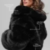 Opulent Faux Fur Cropped Jacket - Black