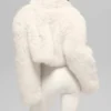 Opulent Faux Fur Cropped Jacket - Ivory