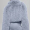 Opulent Faux Fur Cropped Jacket - Winter Frost