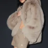 Opulent Faux Fur Statement Jacket - Oat