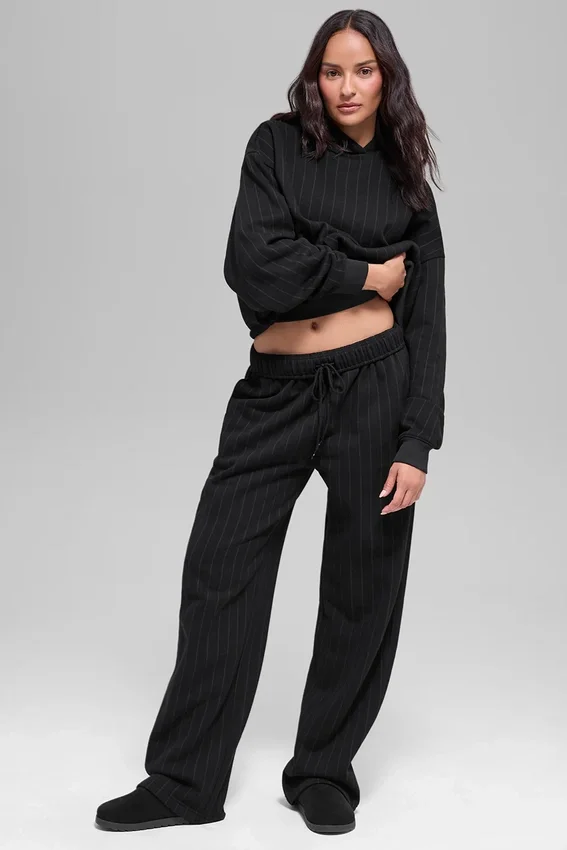 Pinstripe Hoodie - Black Pinstripe