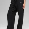 Pinstripe Straight Leg Sweatpant - Black Pinstripe