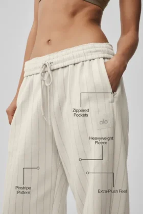 Pinstripe Straight Leg Sweatpant – Bone Pinstripe