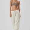 Pinstripe Straight Leg Sweatpant - Bone Pinstripe