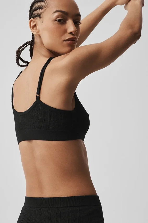 Pointelle Sweater Be Mine Bra - Black