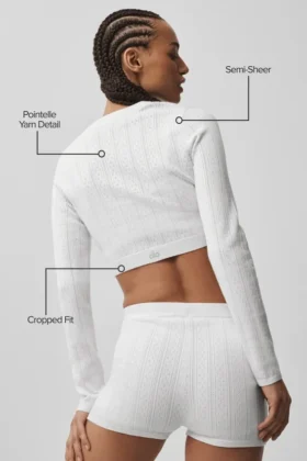 Pointelle Sweater Be Mine Cardigan – Semi Sheer White