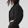 Polar Fleece Cropped Wintry Mix Jacket - Black