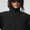 Polar Fleece Cropped Wintry Mix Jacket - Black