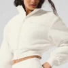 Polar Fleece Cropped Wintry Mix Jacket - Ivory
