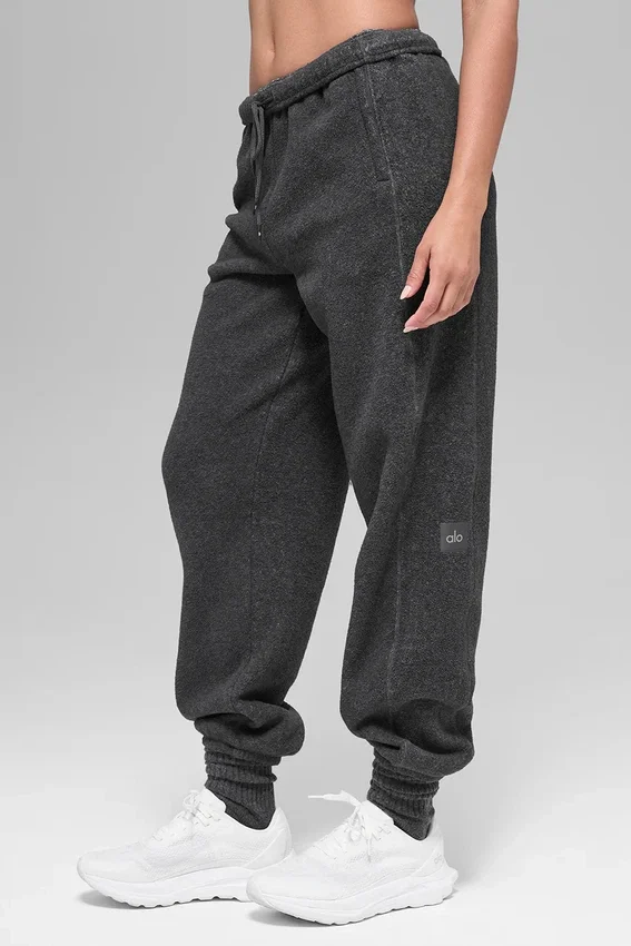 Polar Fleece High-Waist Retreat Jogger - Dark Heather Grey