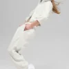 Polar Fleece Retreat Cropped Jacket - White Heather Grey
