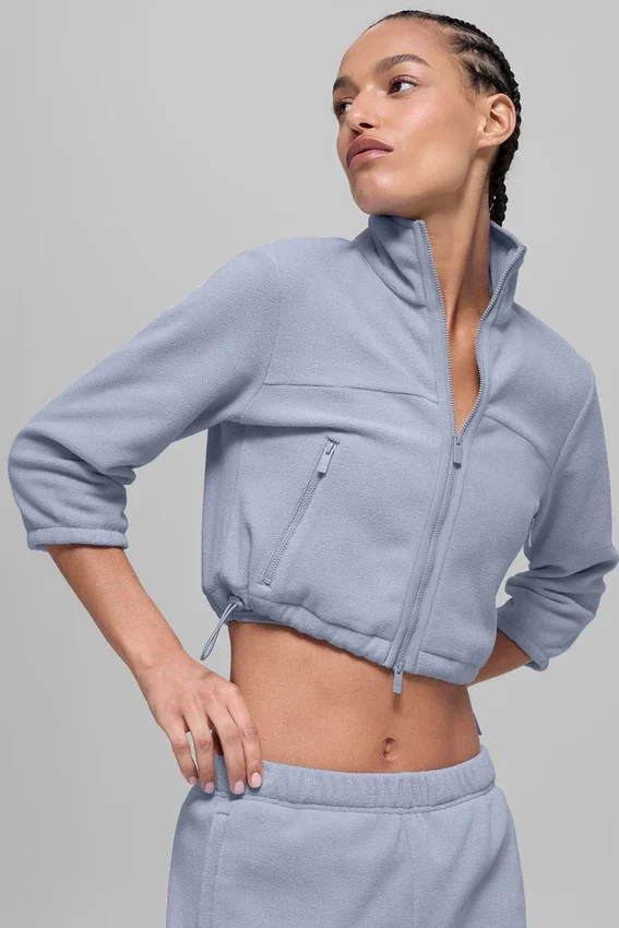 Polar Fleece Retreat Cropped Jacket - Winter Frost