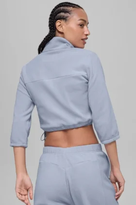 Polar Fleece Retreat Cropped Jacket – Winter Frost