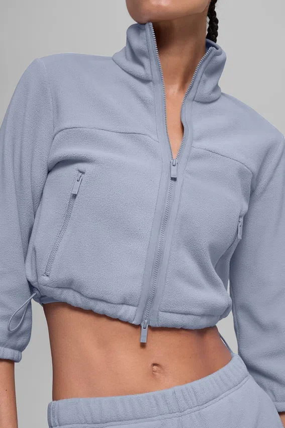 Polar Fleece Retreat Cropped Jacket - Winter Frost