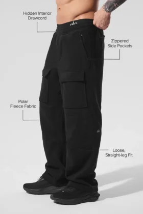 Polar Fleece Ridge Cargo Pants – Black