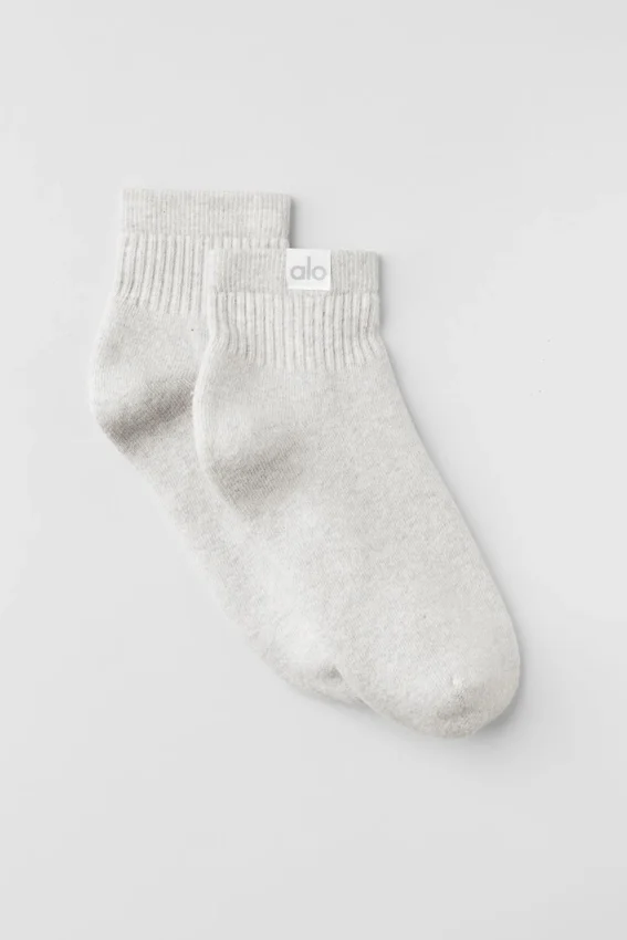 Quarter Crew Street Sock - White Heather