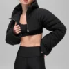 Quilted Starlight Puffer Shrug - Black