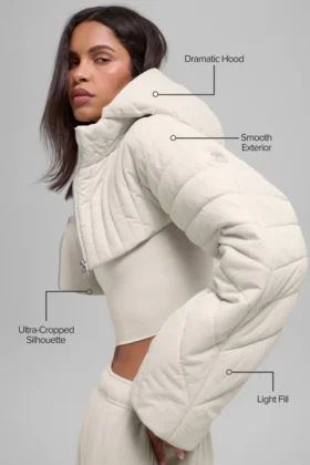 Quilted Starlight Puffer Shrug – Bone