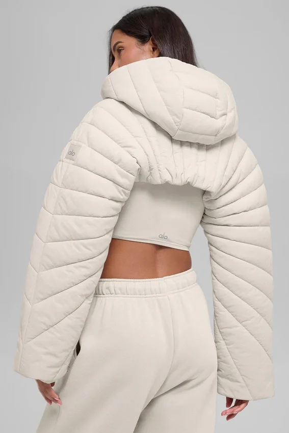 Quilted Starlight Puffer Shrug - Bone