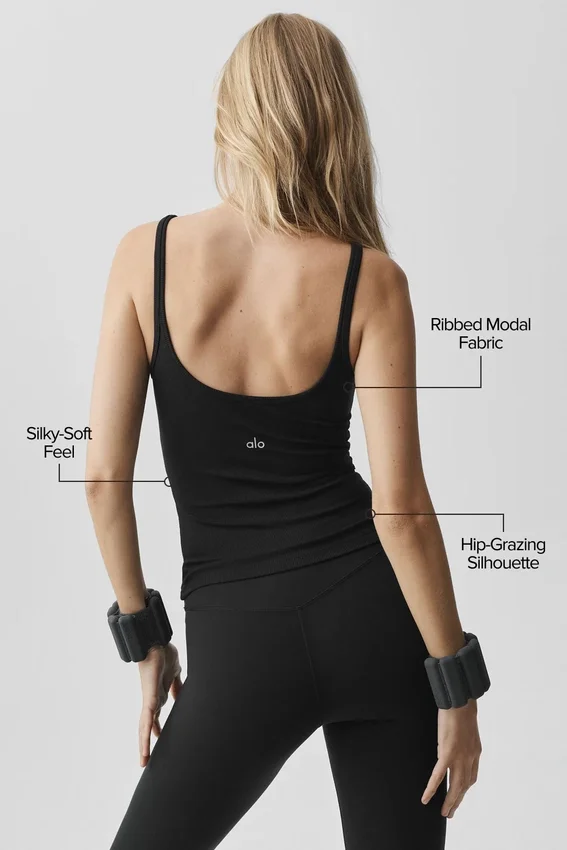 Ribbed Adore Tank - Black