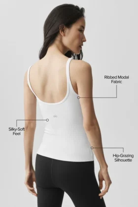 Ribbed Adore Tank – White