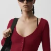 Ribbed Cropped Whisper Cardigan - Summer Romance Red