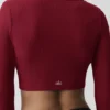 Ribbed Cropped Whisper Cardigan - Summer Romance Red
