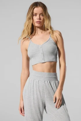 Ribbed Delicate Lounge Tank - Athletic Heather Grey
