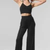 Ribbed Delicate Lounge Tank - Black