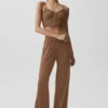 Ribbed Delicate Lounge Tank - Sun Kissed Brown