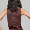 Ribbed En Pointe Tank - Brownstone