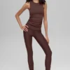 Ribbed En Pointe Tank - Brownstone