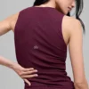 Ribbed En Pointe Tank - Burgundy