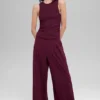 Ribbed En Pointe Tank - Burgundy