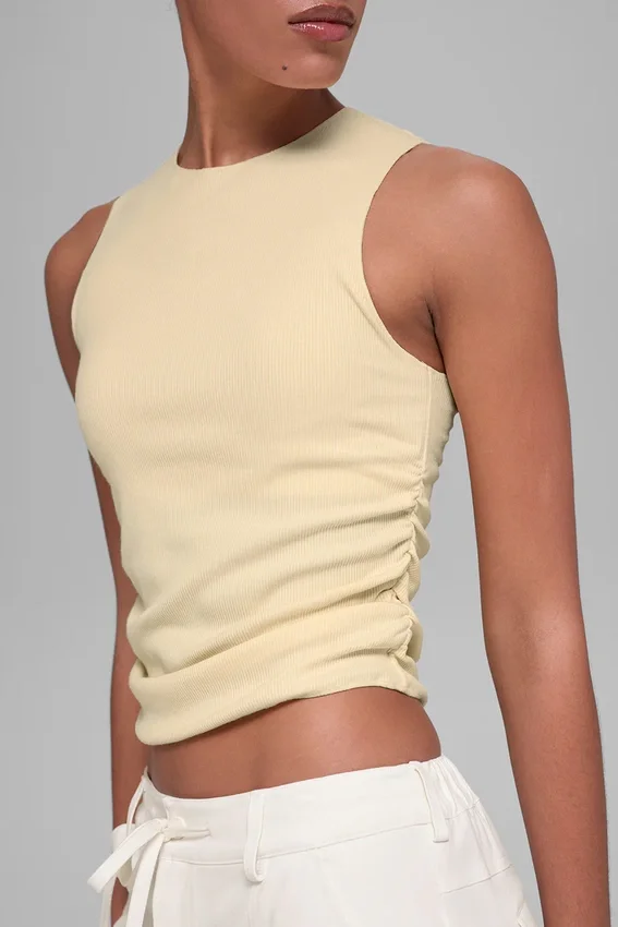 Ribbed En Pointe Tank - Candlelight Yellow