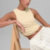 Ribbed En Pointe Tank - Candlelight Yellow