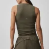 Ribbed En Pointe Tank - Olive Tree