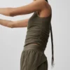 Ribbed En Pointe Tank - Olive Tree
