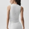 Ribbed En Pointe Tank - White