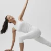 Ribbed En Pointe Tank - White