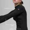 Ribbed Mesmerize Mock Neck Long Sleeve - Black