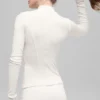 Ribbed Mesmerize Mock Neck Long Sleeve - Ivory