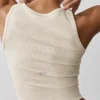 Ribbed Modal Henley Tank - Oatmeal Heather