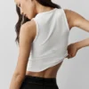 Ribbed Modal Henley Tank - White