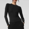 Ribbed Modal Long Sleeve - Black