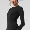 Ribbed Modal Long Sleeve - Black